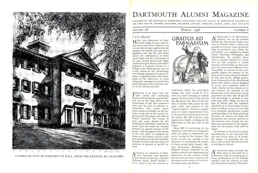 A FAMILIAR VIEW OF DARTMOUTH HALL, FROM THE ETCHING BY LOUIS ORR