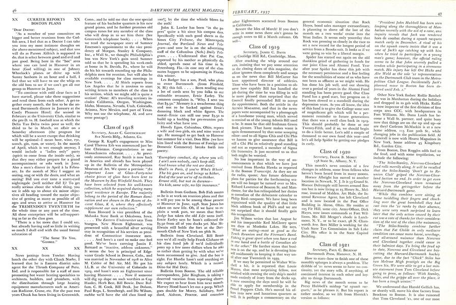 XX CURRIER REPORTS XX BOSTON PLANS