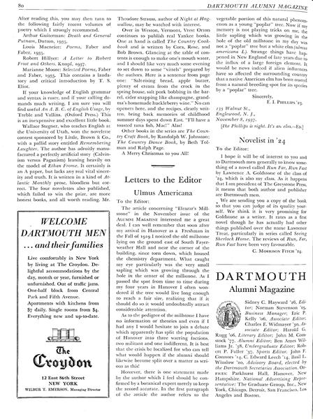 Letters to the Editor Ulmus Americana