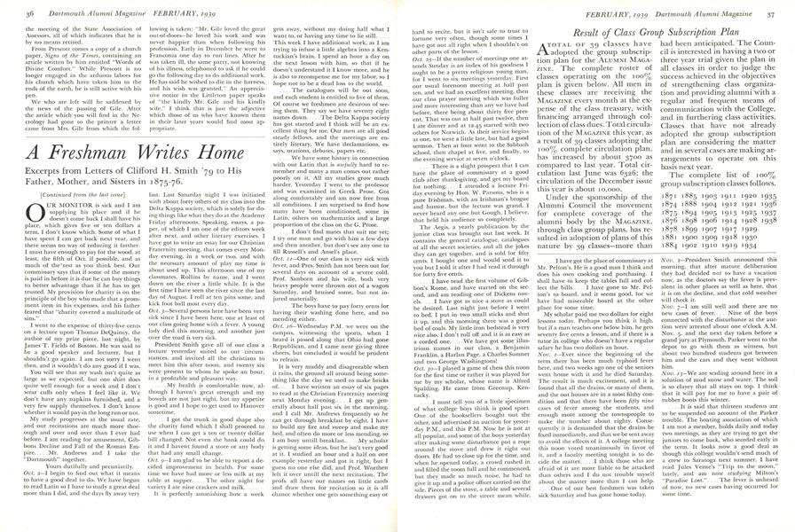 A Freshman Writes Home