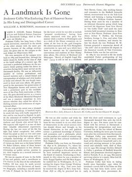 A Landmark Is Gone, Page: 21 - December 1939 | Dartmouth Alumni Magazine