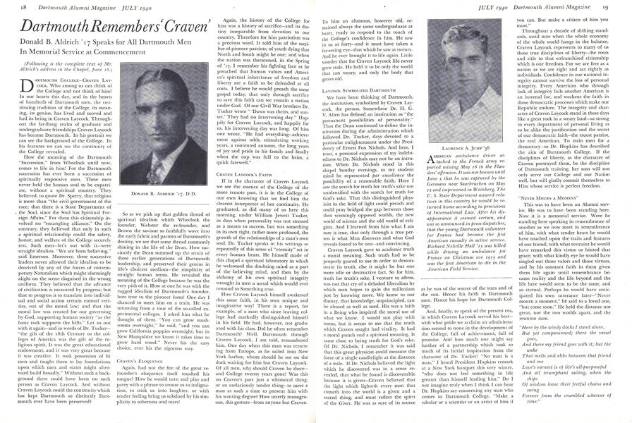 Dartmouth Remembers' Craven