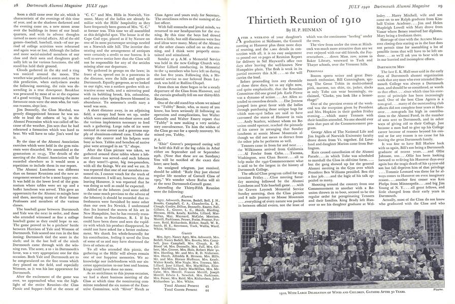 Thirtieth Reunion of 1910