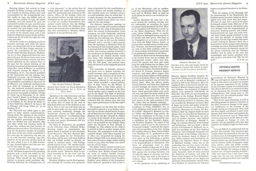 EDITORIAL QUOTES PRESIDENT HOPKINS