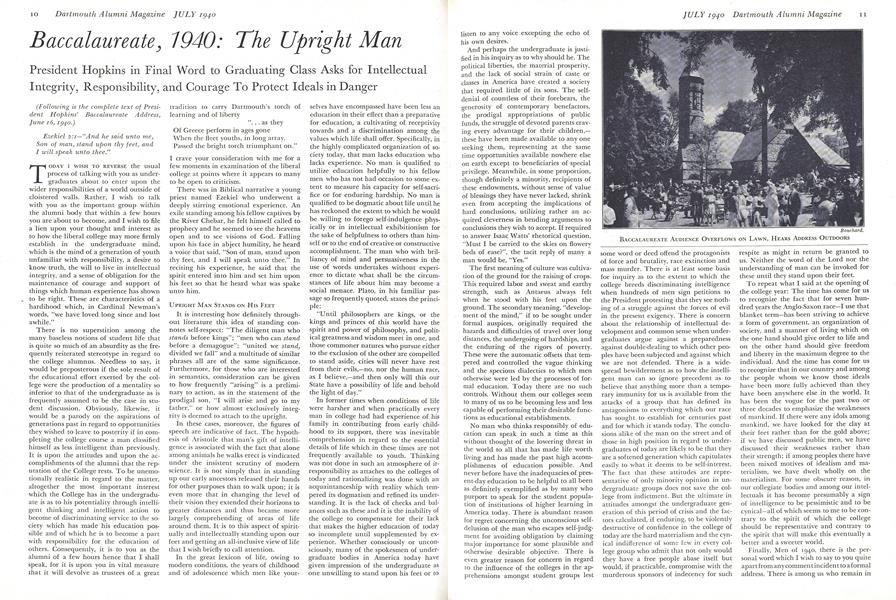 Baccalaureate, 1940: The Upright Man