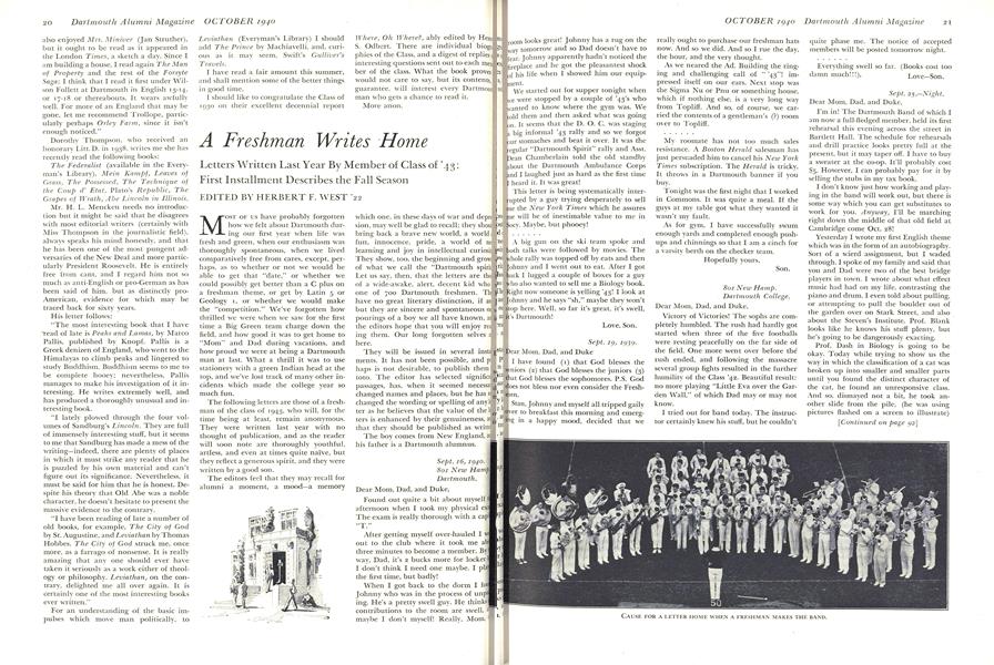 A Freshman Writes Home