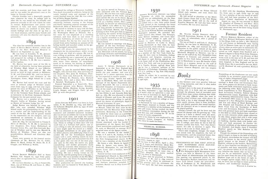 PROCEEDINGS OF THE FIRST ANNUAL NEW HAMPSHIRE BANK MANAGEMENT CONFERENCE. $1.00.