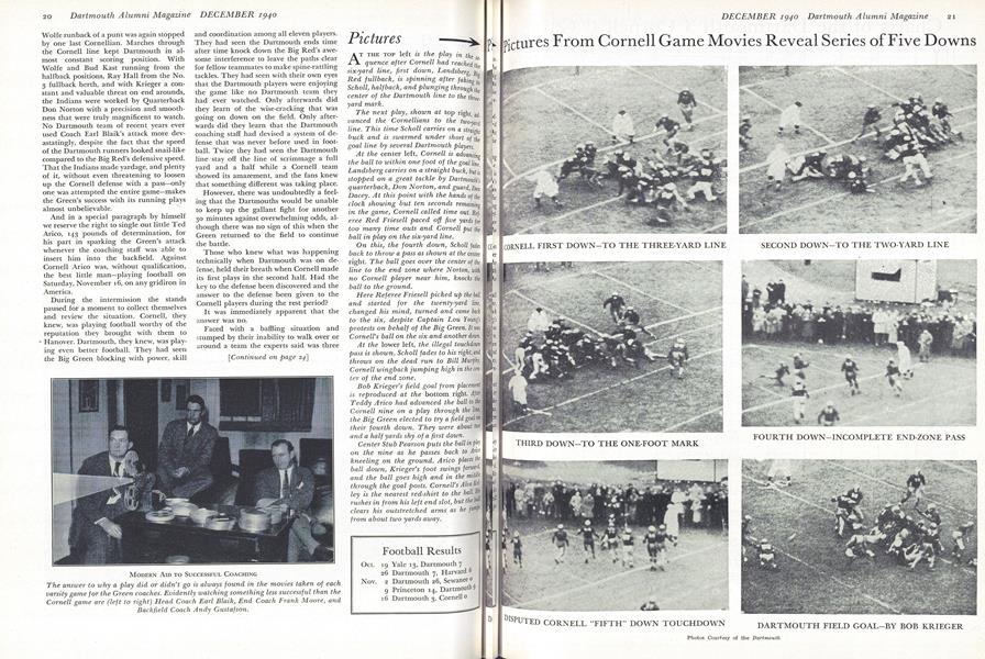 pictures From Cornell Game Movies Reveal Series of Five Downs