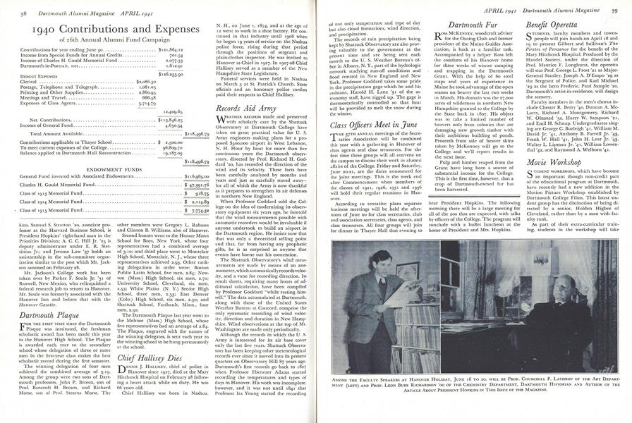 1940 Contributions and Expenses of 26th Annual Alumni Fund Campaign