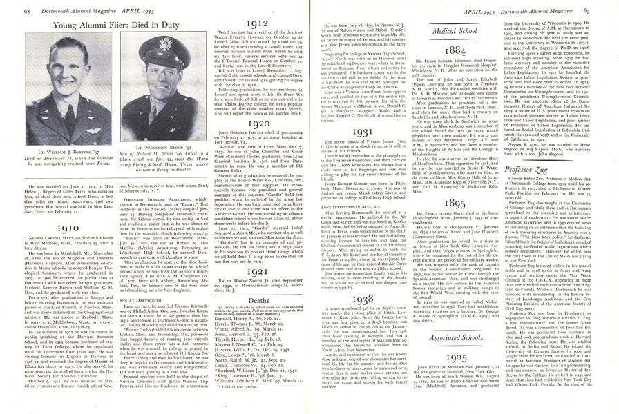 Young Alumni Fliers Died in Duty