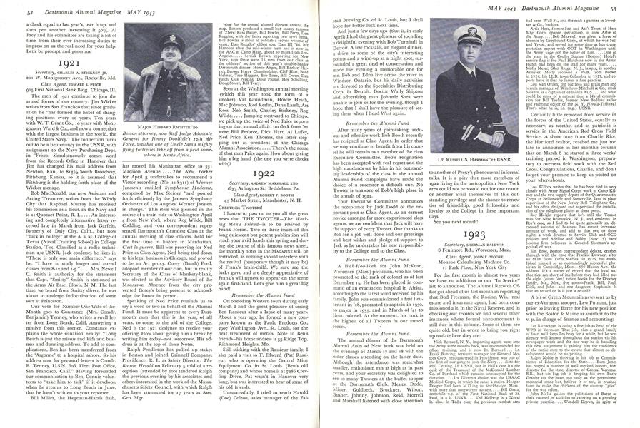 1923, Dartmouth Alumni Magazine