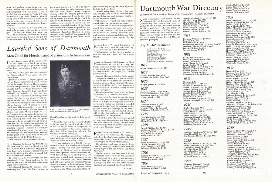 Dartmouth War Directory