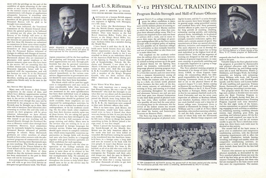 V-12 PHYSICAL TRAINING