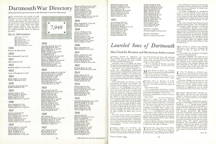 Dartmouth War Directory