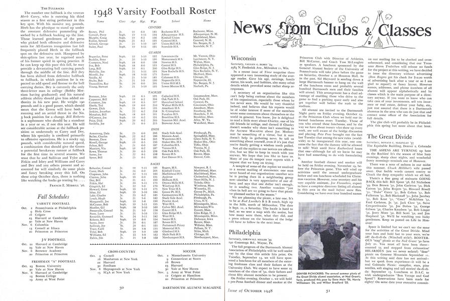 1948 Varsity Football Roster