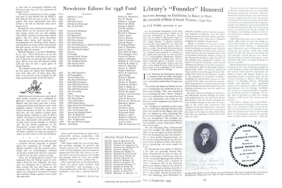 Newsletter Editors for 1948 Fund