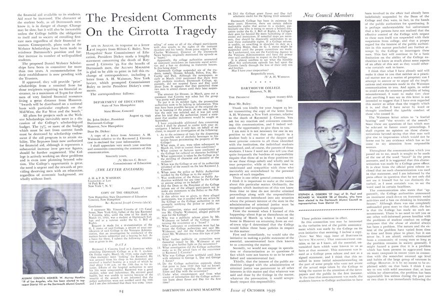 The President Comments On the Cirrotta Tragedy