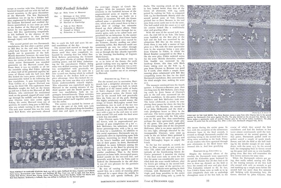 1950 Football Schedule