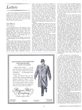 Letters, Page: 4 - February 1950 | Dartmouth Alumni Magazine