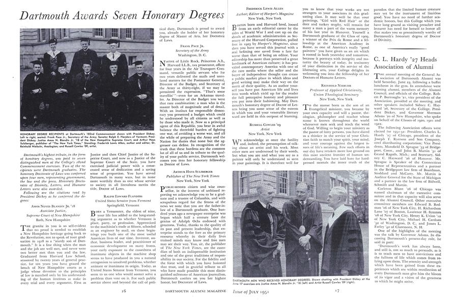 Dartmouth Awards Seven Honorary Degrees