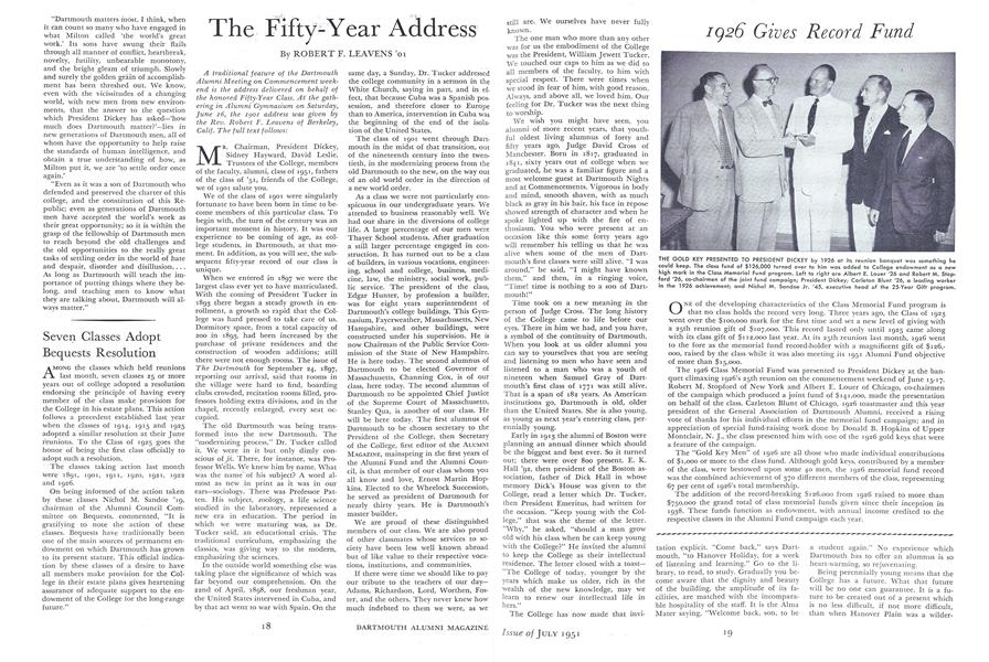 1926 Gives Record Fund