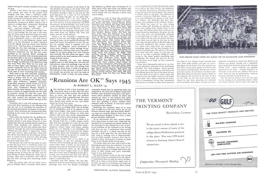 "Reunions Are OK" Says 1945