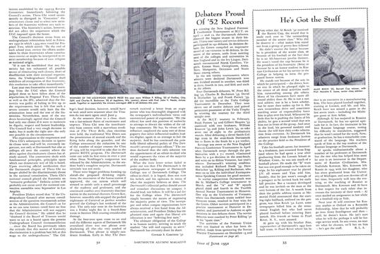 He's Got the Stuff, Page: 33 - June 1952 | Dartmouth Alumni Magazine