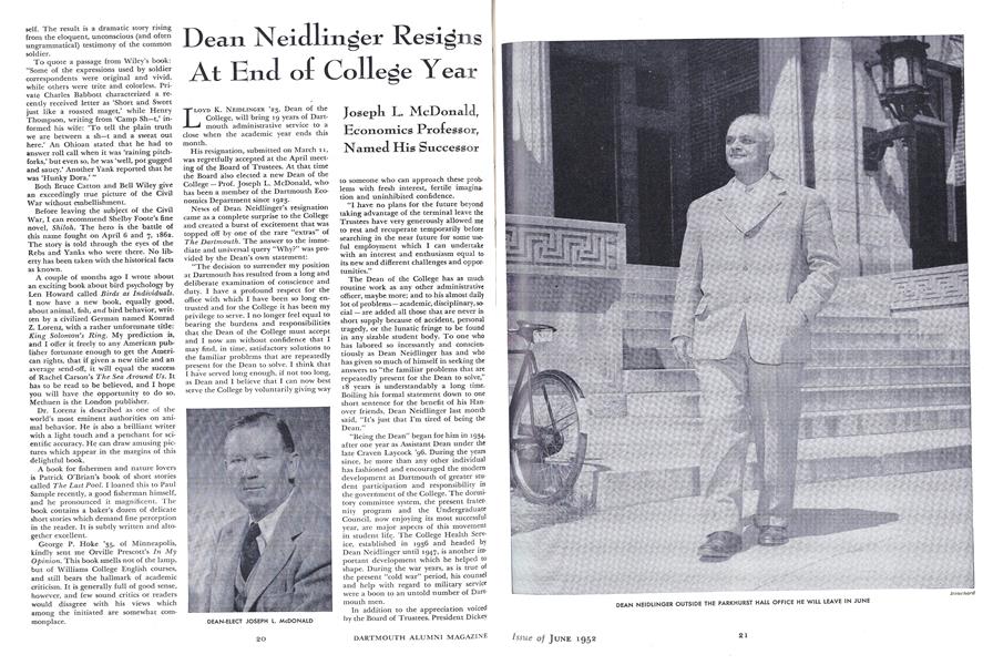 Dean Neidlinger Resigns At End of College Year