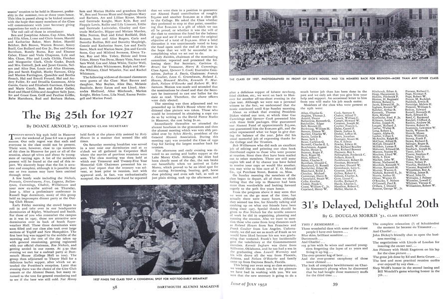 31's Delayed, Delightful 20th