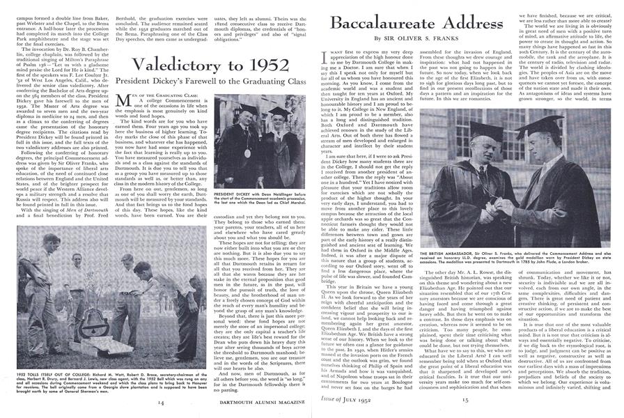 Valedictory to 1952