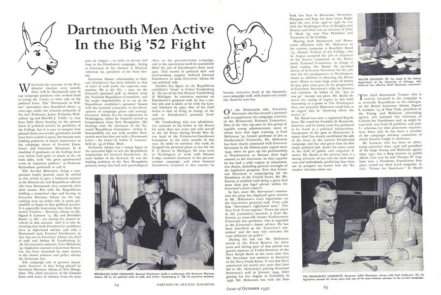 Dartmouth Men Active In the Big '52 Fight