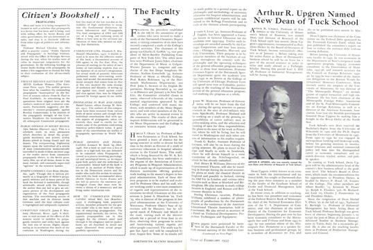Arthur R. Upgren Named New Dean of Tuck School, Page: 25 - February 1953 | Dartmouth Alumni Magazine