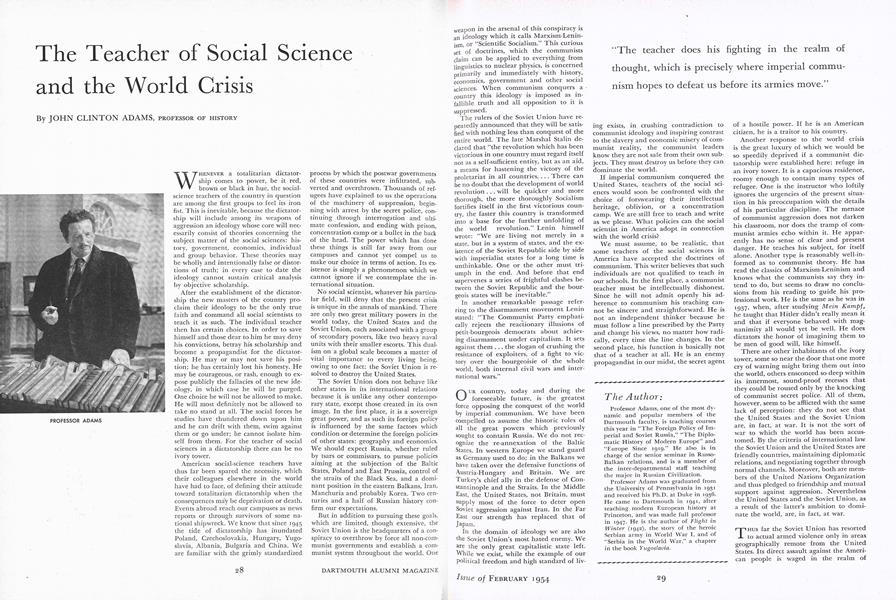 The Teacher of Social Science and the World Crisis