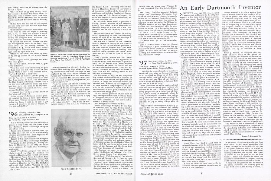 An Early Dartmouth Inventor