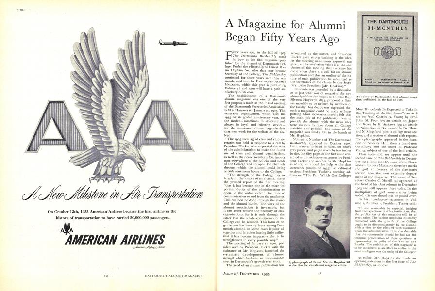 A Magazine for Alumni Began Fifty Years Ago