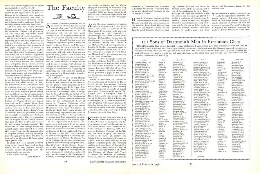 III Sons of Dartmouth Men in Freshman Class
