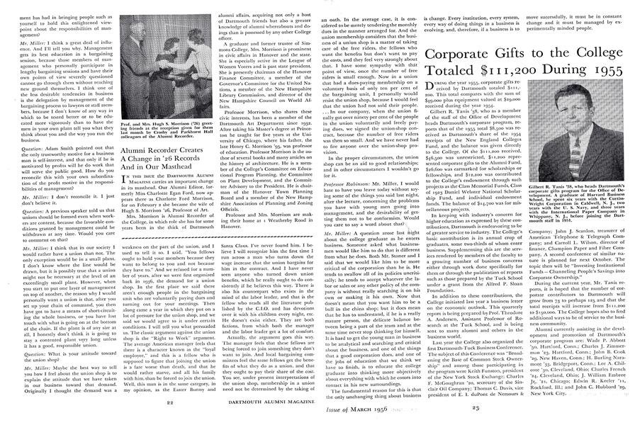 Alumni Recorder Creates A Change in '26 Records And in Our Masthead