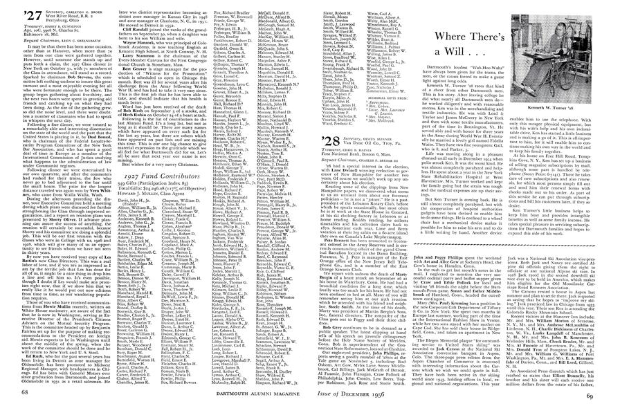 1927 | Dartmouth Alumni Magazine | December 1956