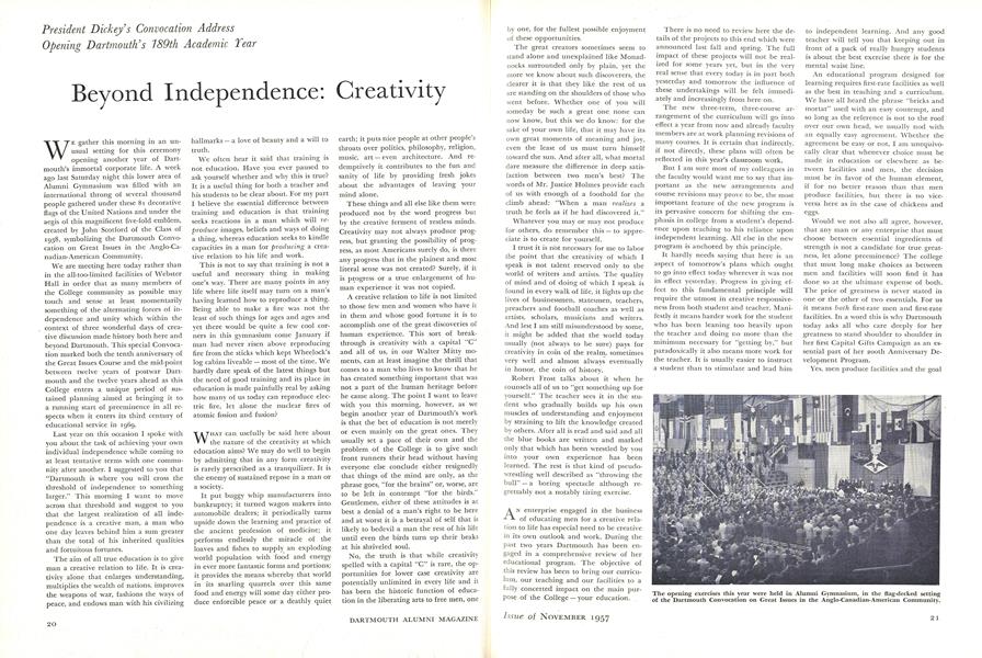 Beyond Independence: Creativity