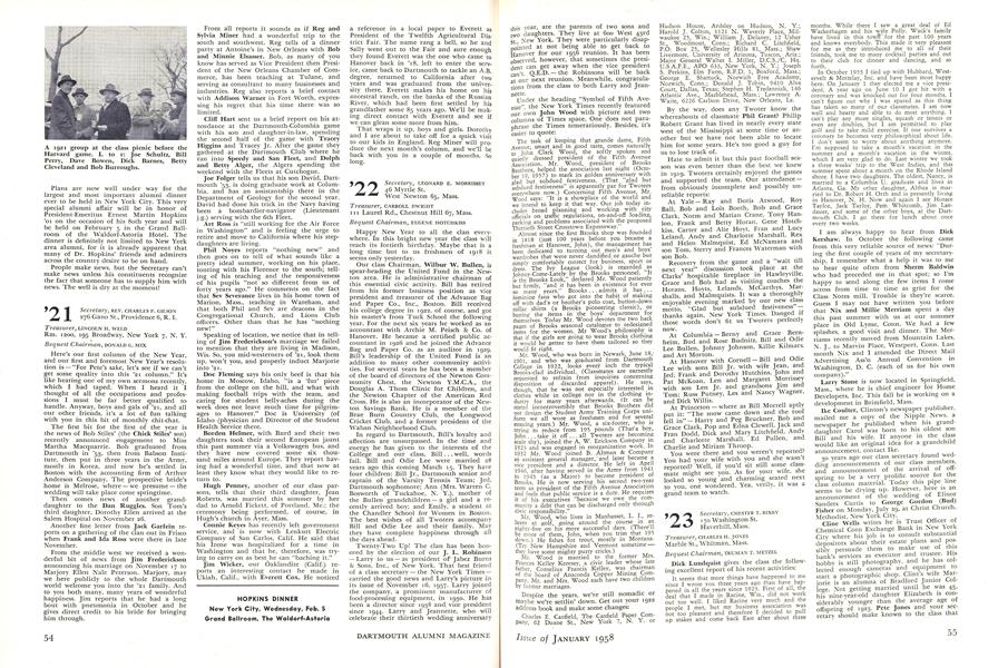 1922 | Dartmouth Alumni Magazine | January 1958