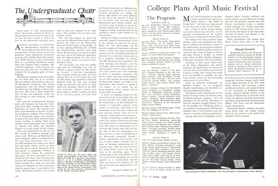 College Plans April Music Festival