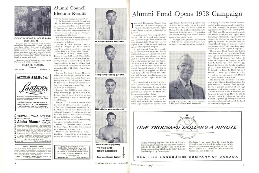 Alumni Fund Opens 1958 Campaign