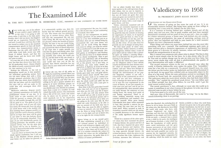 Valedictory to 1958