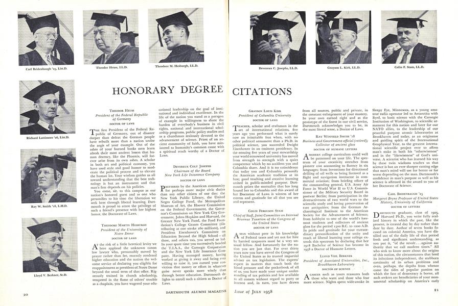 HONORARY DEGREE CITATIONS