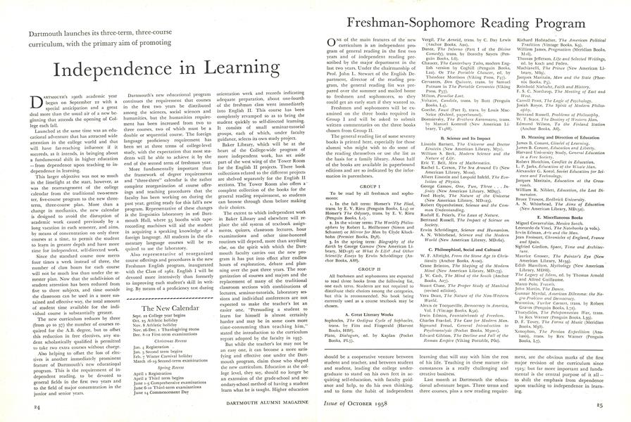 Freshman-Sophomore Reading Program