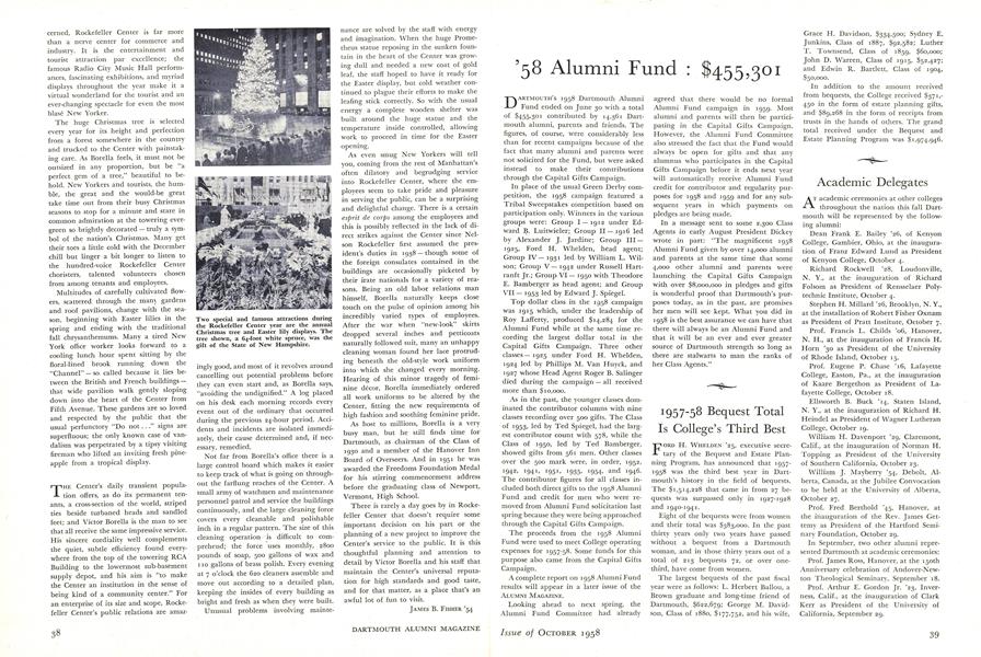 1957-58 Bequest Total Is College's Third Best