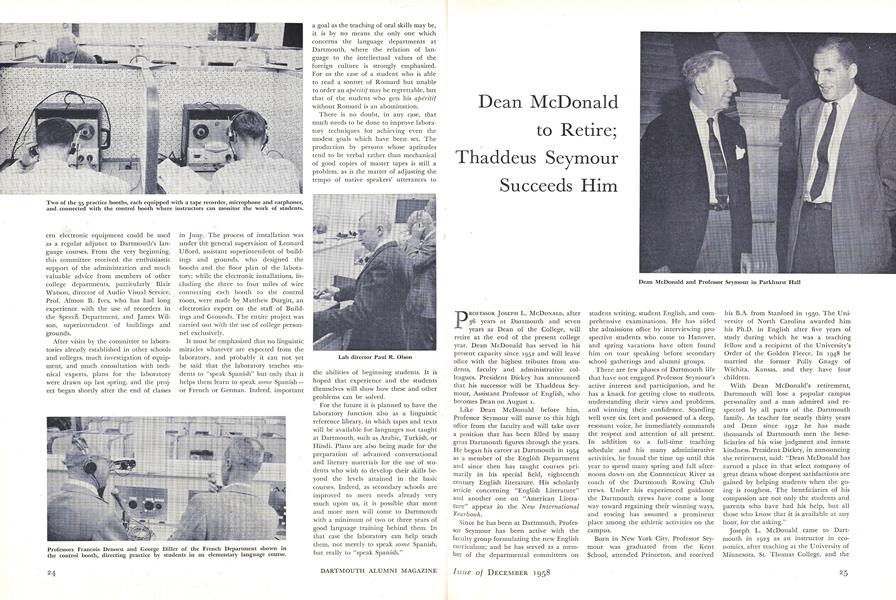 Dean McDonald to Retire; Thaddeus Seymour Succeeds Him