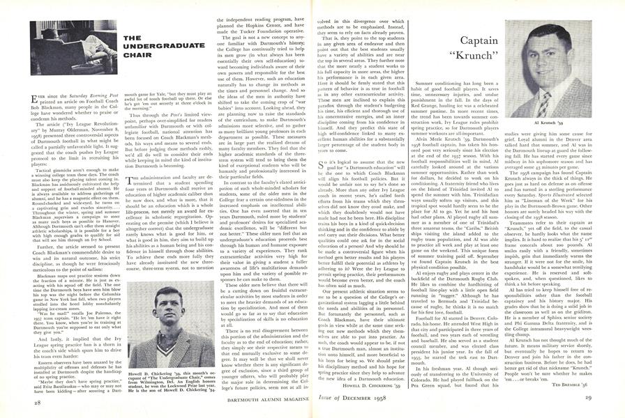 THE UNDERGRADUATE CHAIR