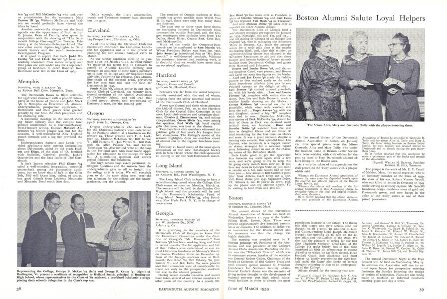 Boston Alumni Salute Loyal Helpers