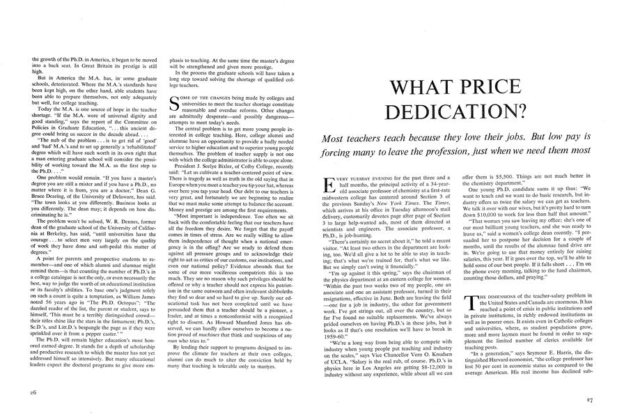 WHAT PRICE DEDICATION?
